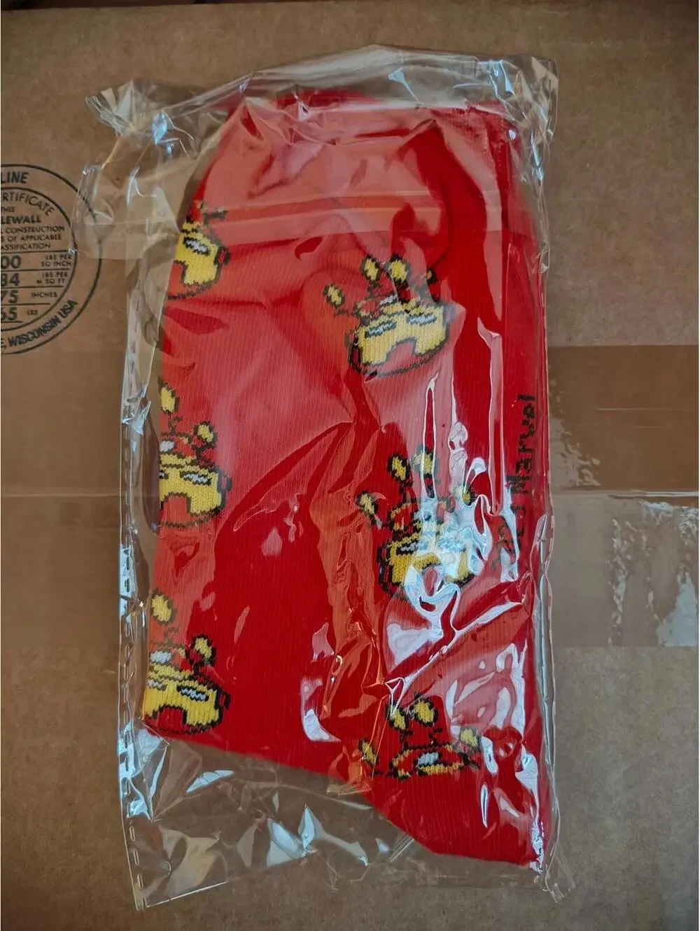 Official Marvel Licensed - Iron Man As Kid - Red  - Novelty Socks, 1PR, NEW